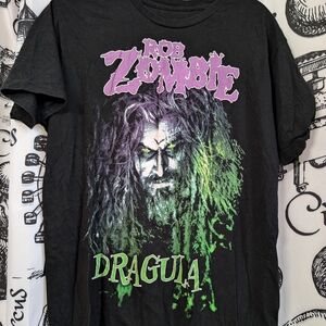 Rob Zombie Dragula shirt. Size large. album cover design but purple and green.